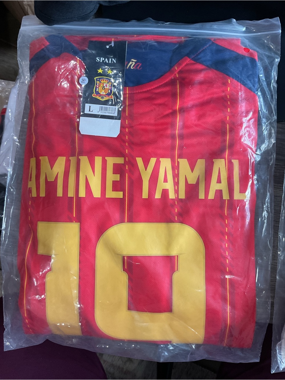 SA340 - Lamine Yamal #19 Spain Soccer Jersey Shorts Set Red Size Large NWT